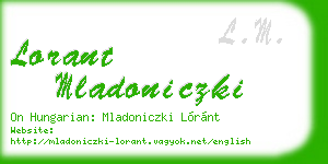 lorant mladoniczki business card